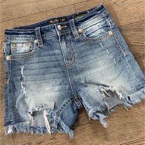 Miss Me Heaven High Rise Distressed Jean Shorts